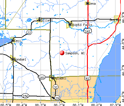Sampson, WI map