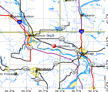 Lewiston, WI map