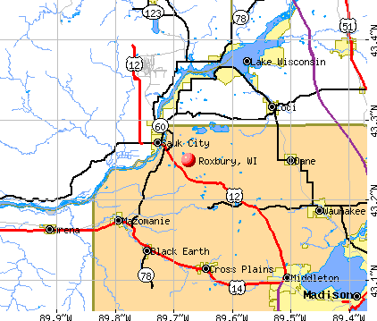 Roxbury, WI map