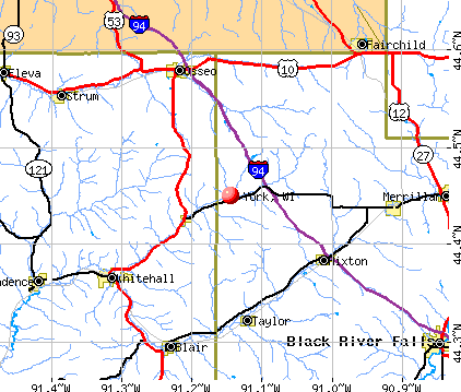 York, WI map