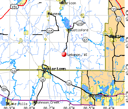 Lebanon, WI map