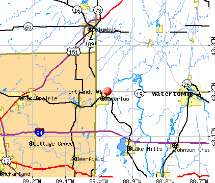 Portland, WI map
