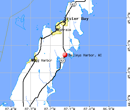 Baileys Harbor, WI map
