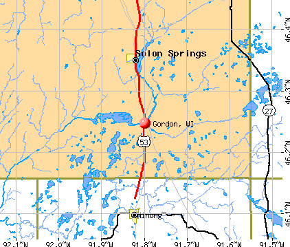 Gordon, WI map