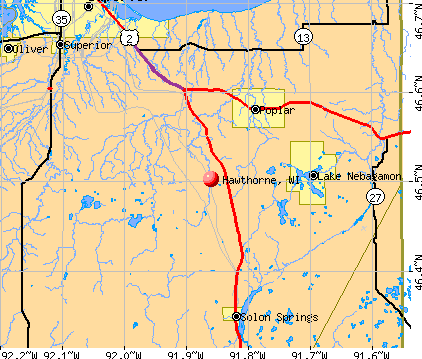 Hawthorne, WI map