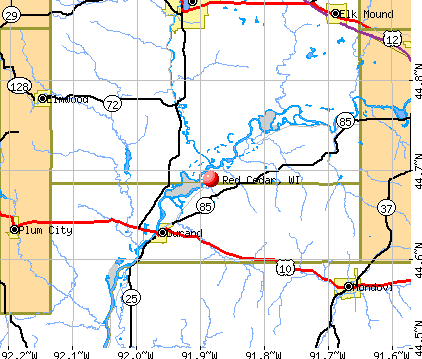 Red Cedar, WI map