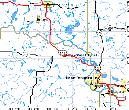 Commonwealth, WI map