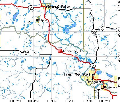 Florence, WI map