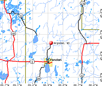 Argonne, WI map