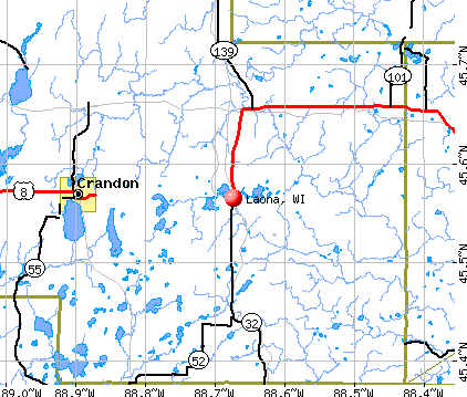 Laona, WI map
