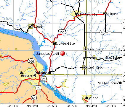 Jamestown, WI map