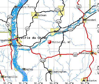 Millville, WI map