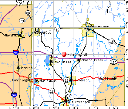 Milford, WI map