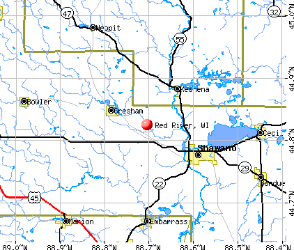 Red River, WI map