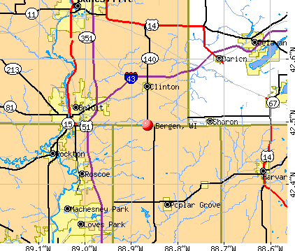 Bergen, WI map