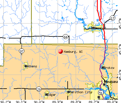 Hamburg, WI map