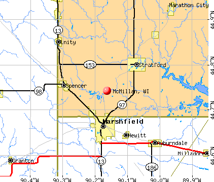McMillan, WI map