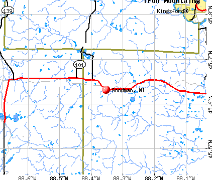 Goodman, WI map
