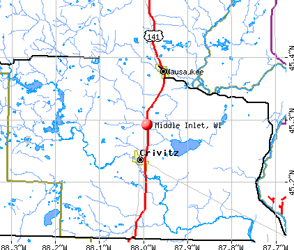 Middle Inlet, WI map