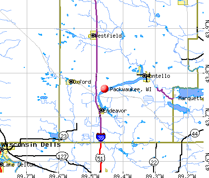 Packwaukee, WI map