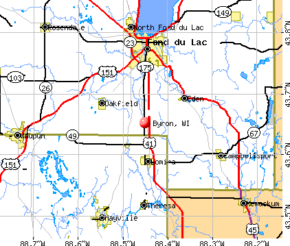 Byron, WI map