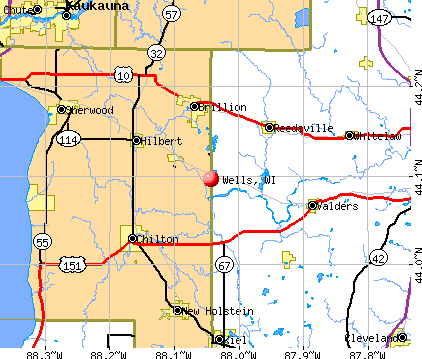 Wells, WI map