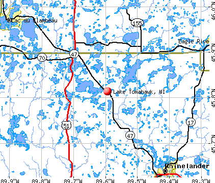 Lake Tomahawk, WI map