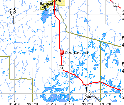 Pine Lake, WI map