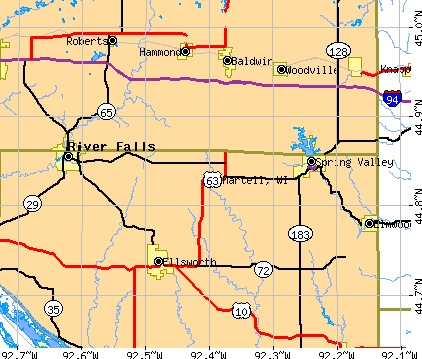 Martell, WI map