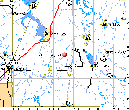 Oak Grove, WI map