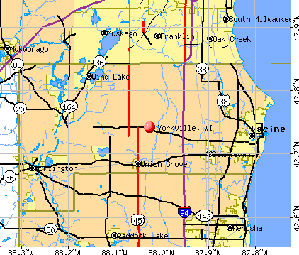 Yorkville, WI map