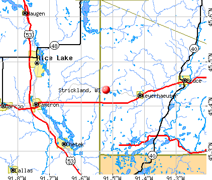 Strickland, WI map