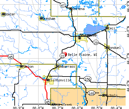 Belle Plaine, WI map