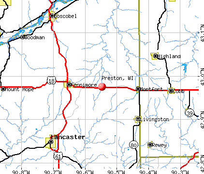 Preston, WI map