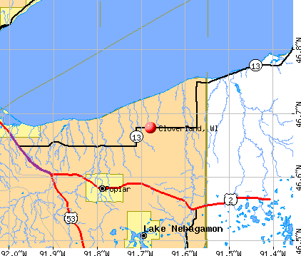 Cloverland, WI map
