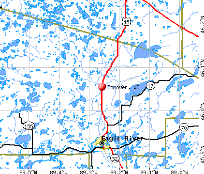 Conover, WI map