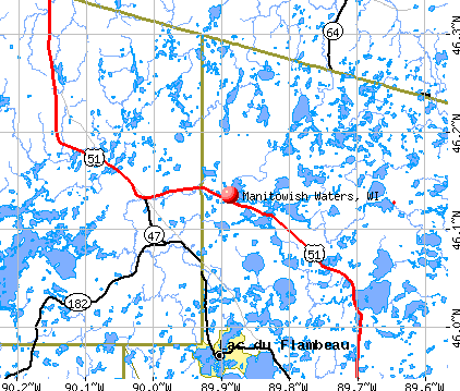Manitowish Waters, WI map