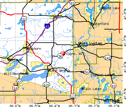 Lyons, WI map