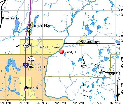 Lind, WI map