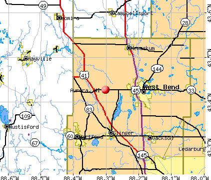 Aurora, WI map