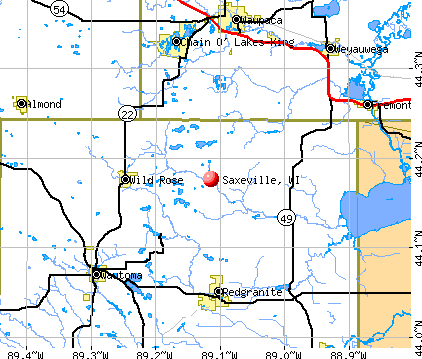 Saxeville, WI map