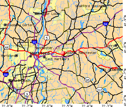Manchester, CT map