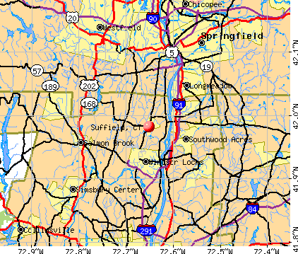 Suffield, CT map