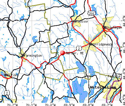 Mercer, ME map