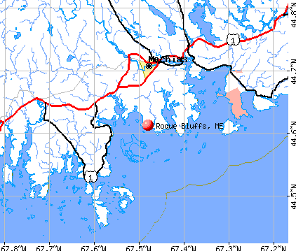 Roque Bluffs, ME map