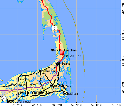 Eastham, MA map