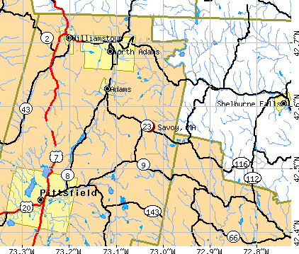 Savoy, MA map