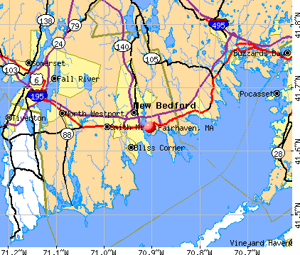 Fairhaven, MA map