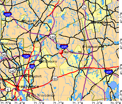 Norton, MA map