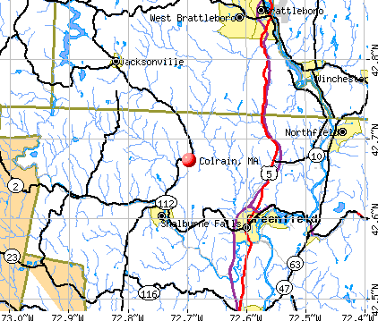 Colrain, MA map